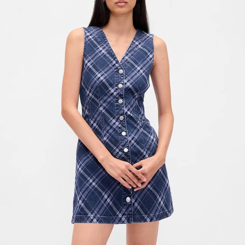 NWT Gap button up denim dress size S, 90s skater!